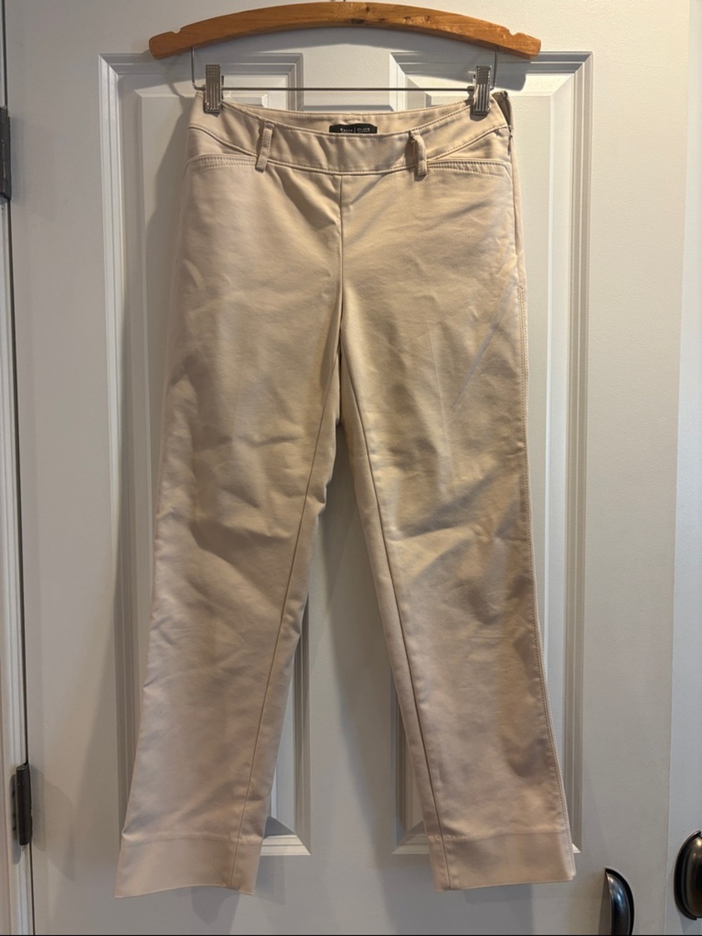 White House Black Market Slim Ankle Pants in Light Beige
